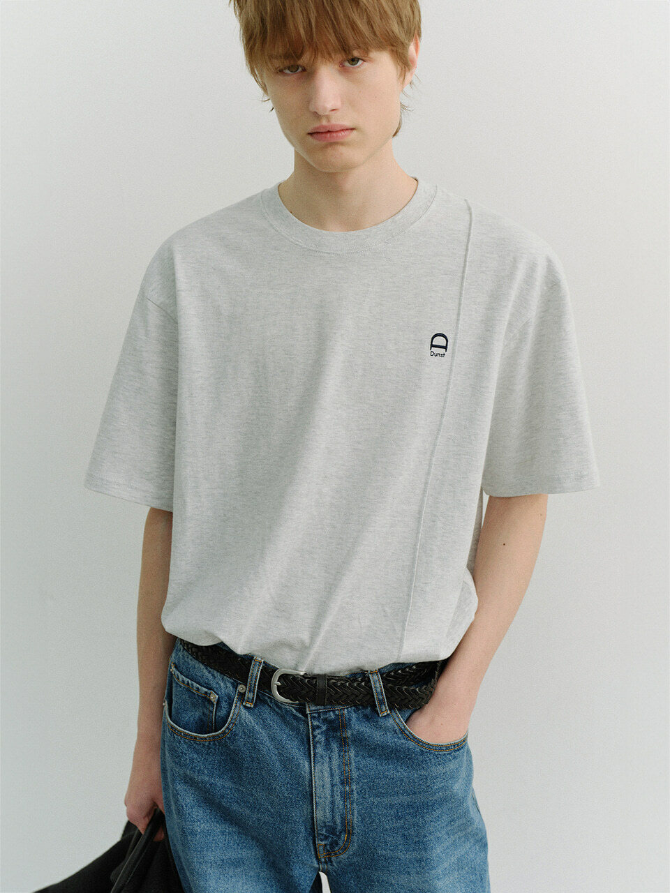 UNISEX LOGO CREASE T-SHIRT светлый MELANGE GREY_M_UDTS6A111G1