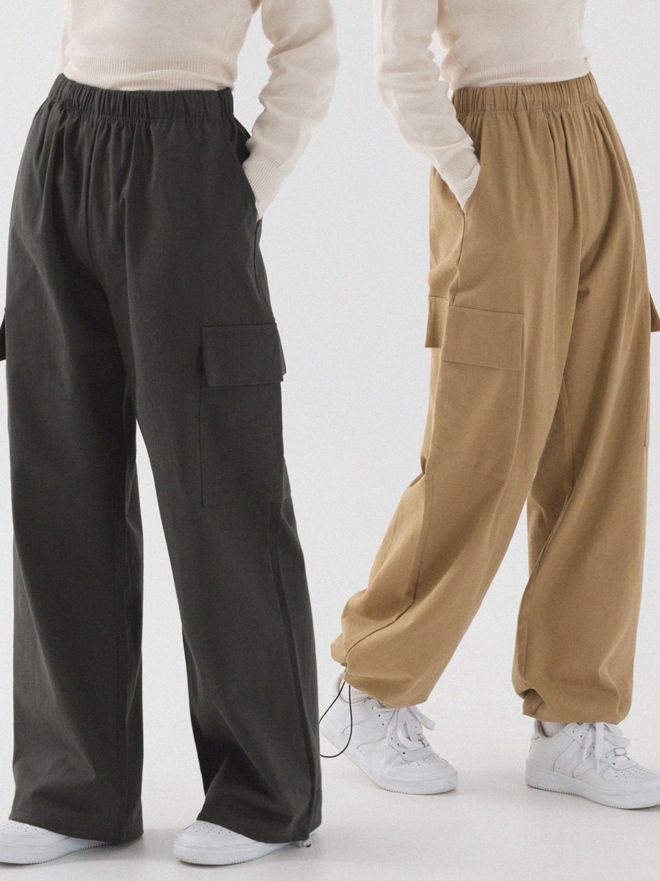 Широкие хлопковые карго на завязках [2 PACK] (5color)