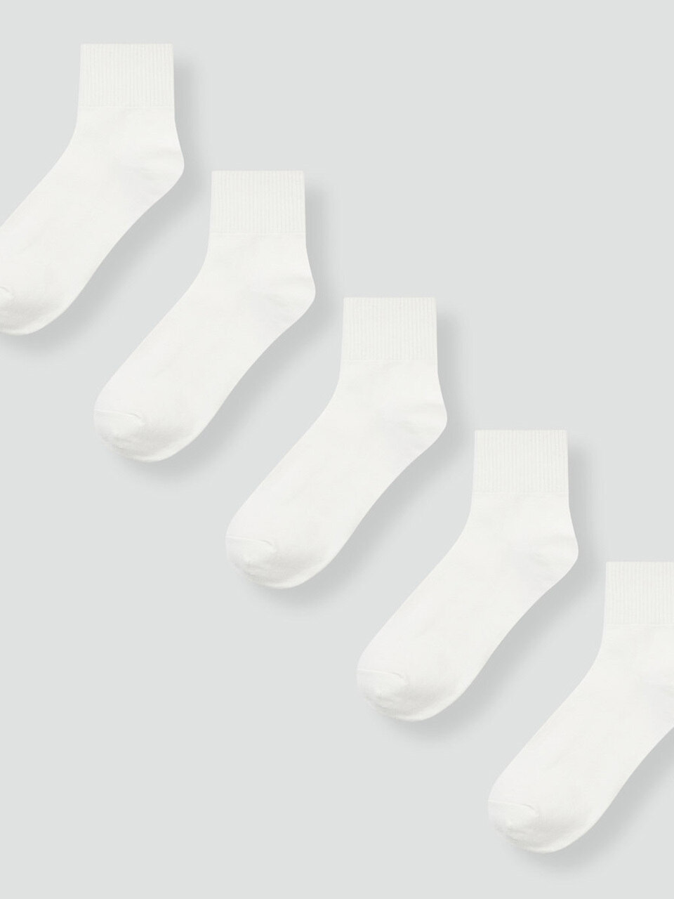 Женские хлопковые носки в рубчик JAJU, 5 пар (White)