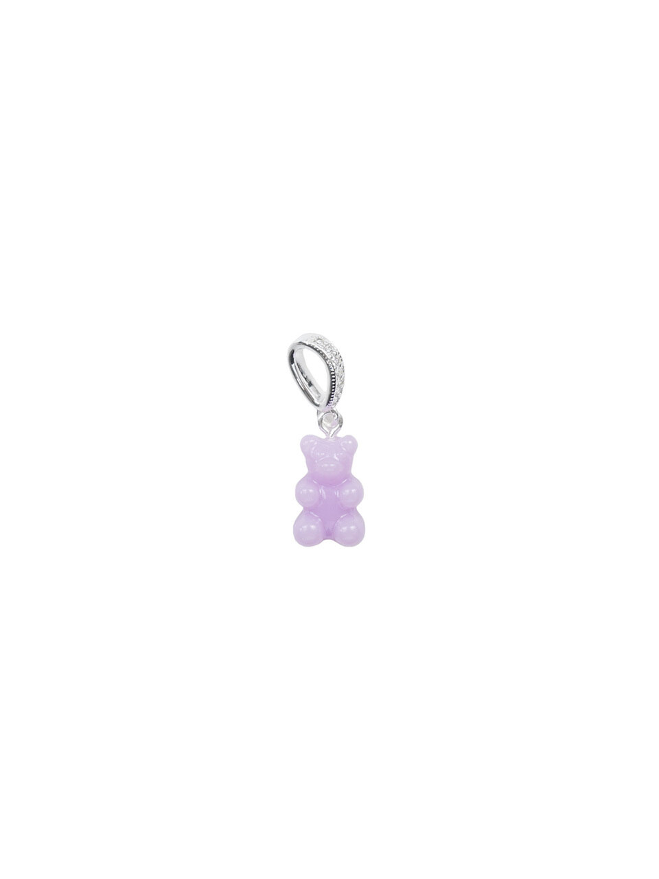 Подвеска Crystal Haze Nostalgia Bear Pave Connector Silver Lavender
