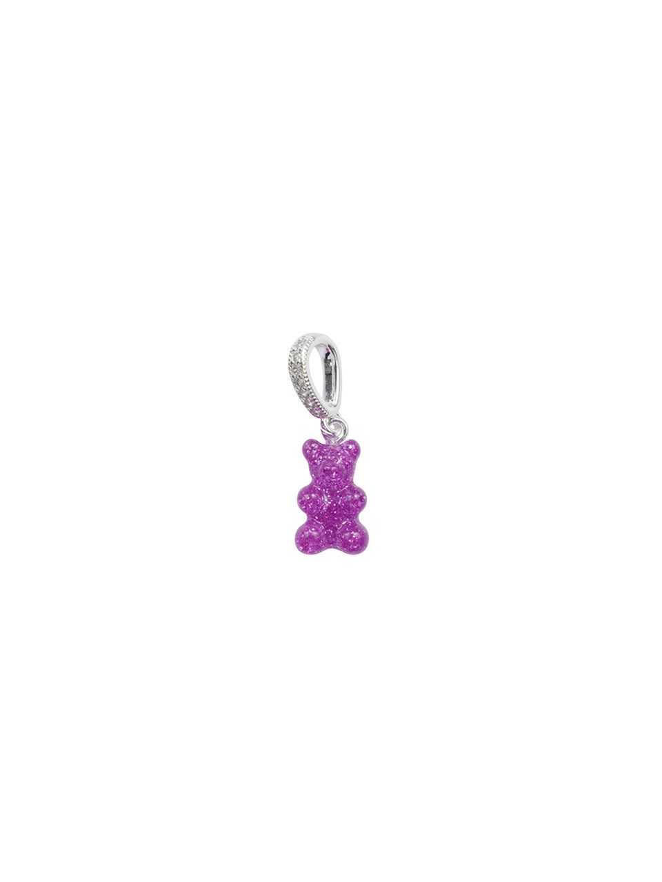 Серебряный коннектор Crystal Haze Nostalgia Bear Pave (Magenta)