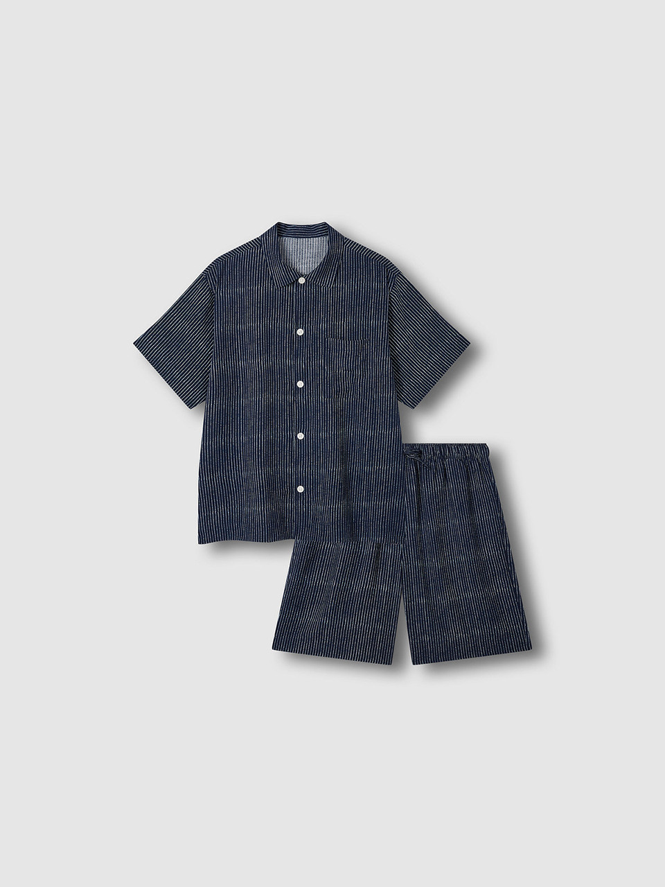 [JAJU] Мужская пижама со шортами из лиоцелла_Dark Navy