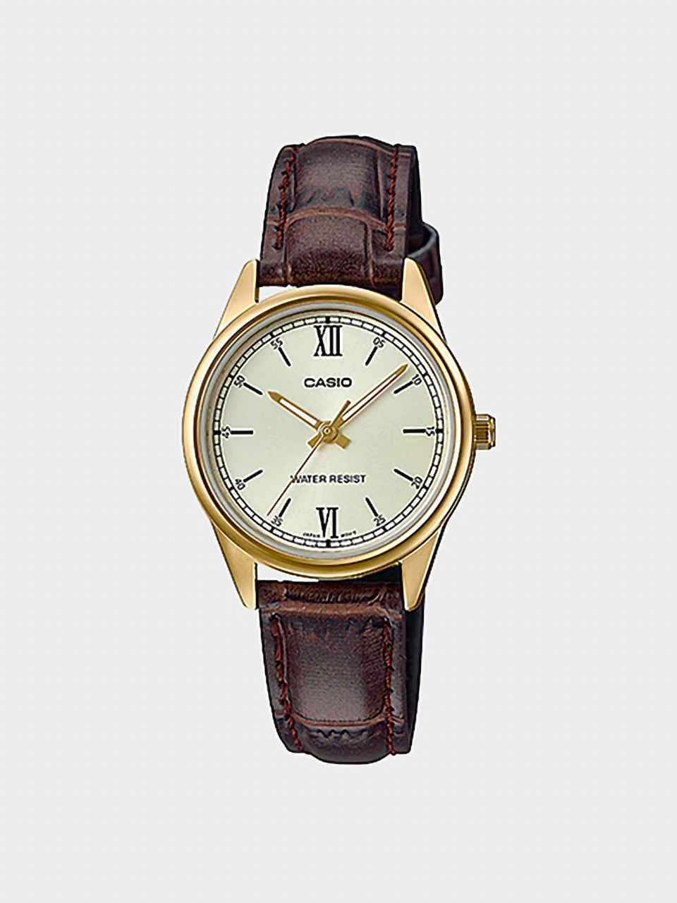 Женские кварцевые часы CASIO LTP-V005GL-9B на кожаном ремешке