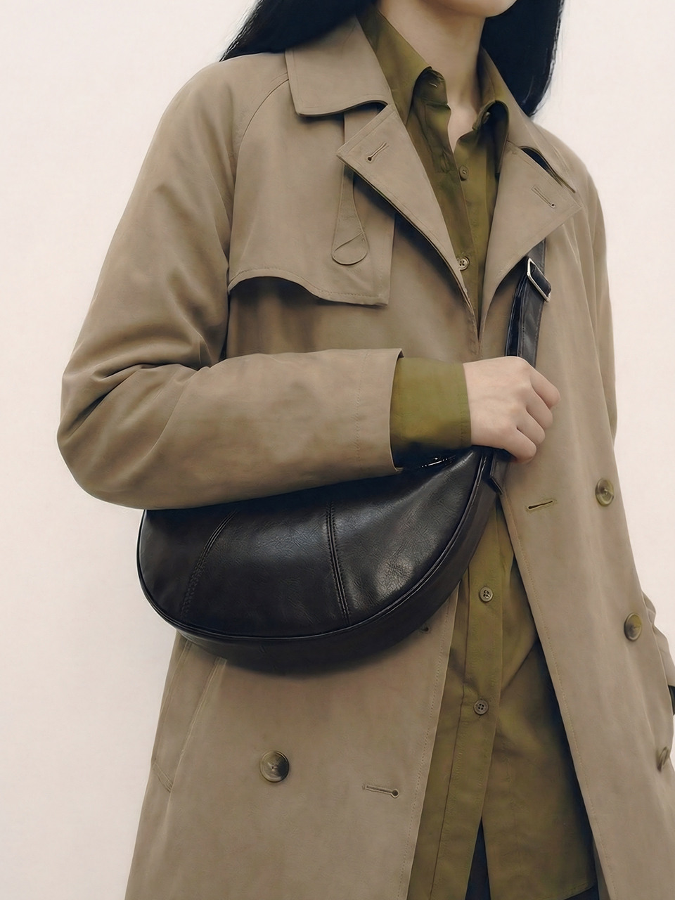 Сумка-мессенджер Split Halfmoon Dark Brown (Small)