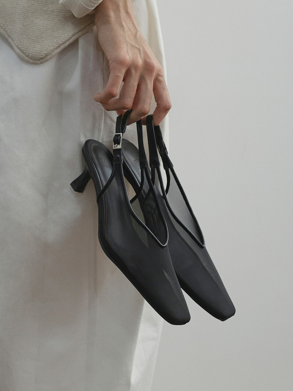 RIUM Square Mesh Slingbacks (3color)