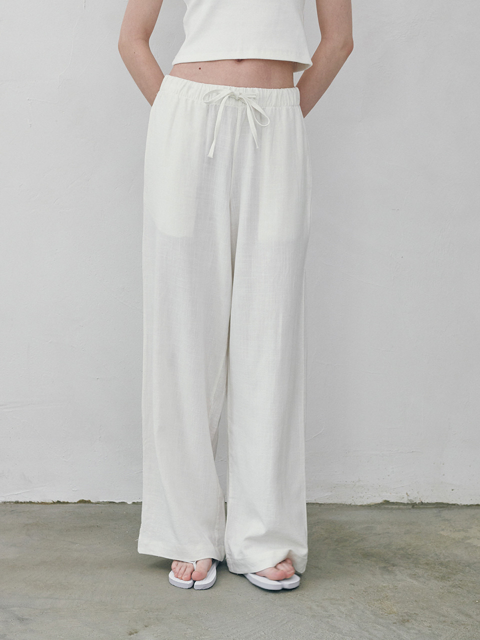 Loen Linen Wide Pants Ivory