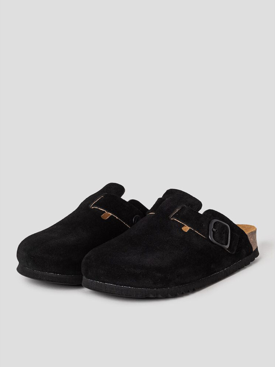 [SCHOLL] (WOMEN) Замшевые сабо на пробке Black (HH59K2C805)
