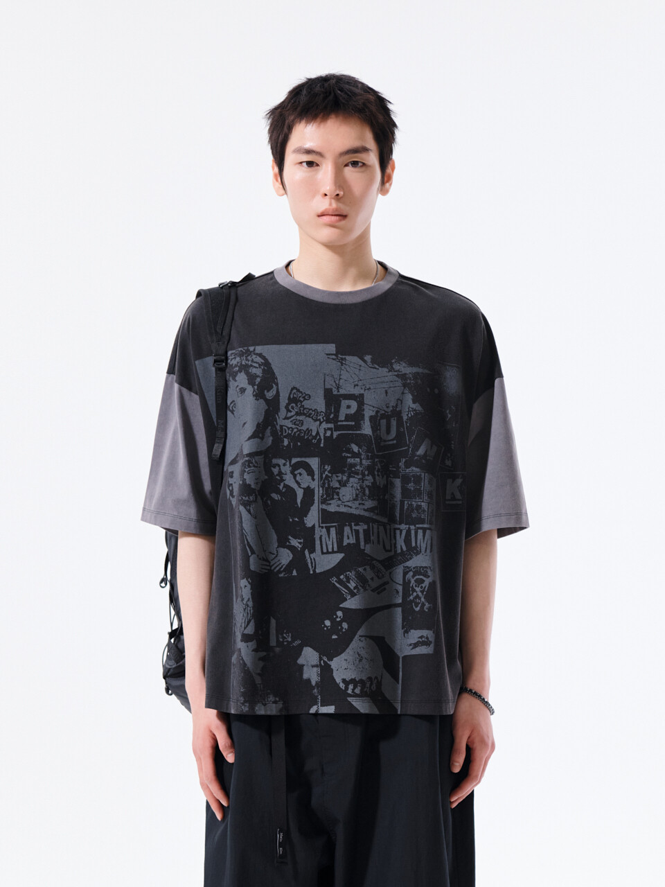 MATIN PUNK GRAFFITI TOP FOR MEN IN BLACK