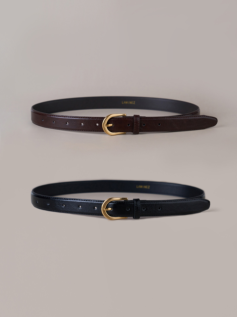 25mm Basic Leather Belt - 2 color (Gold)