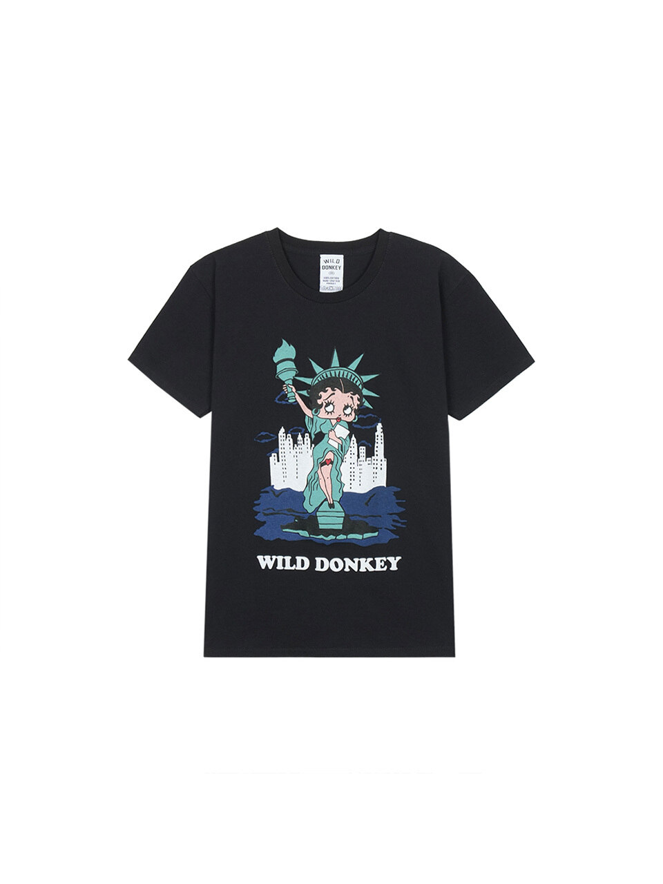 Унисекс футболка BETTY LIBERTY от Wild Donkey Black WDCOTS03-019