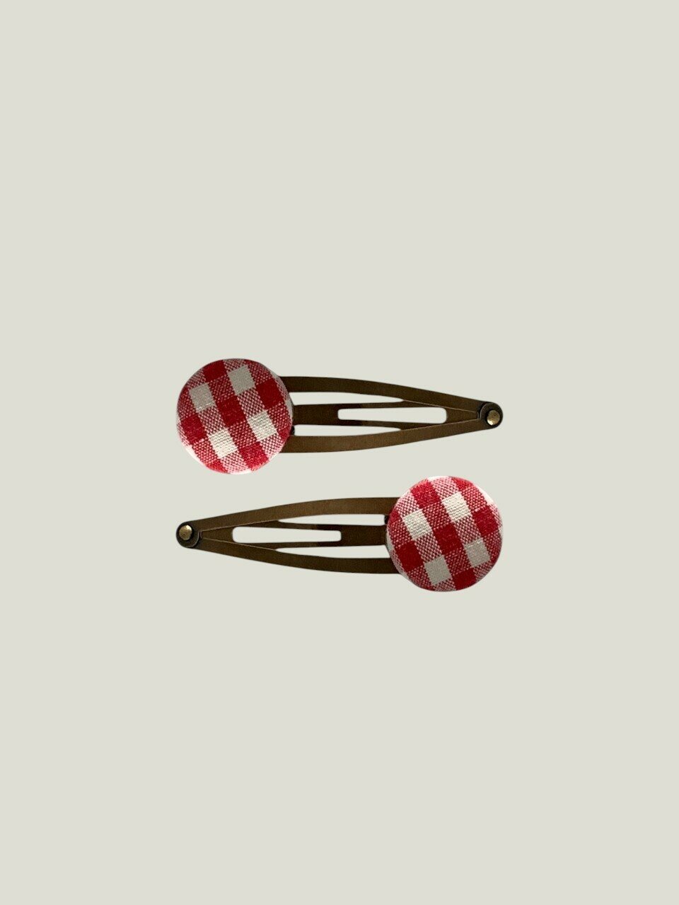 Gingham Check Hairpin - Red SET