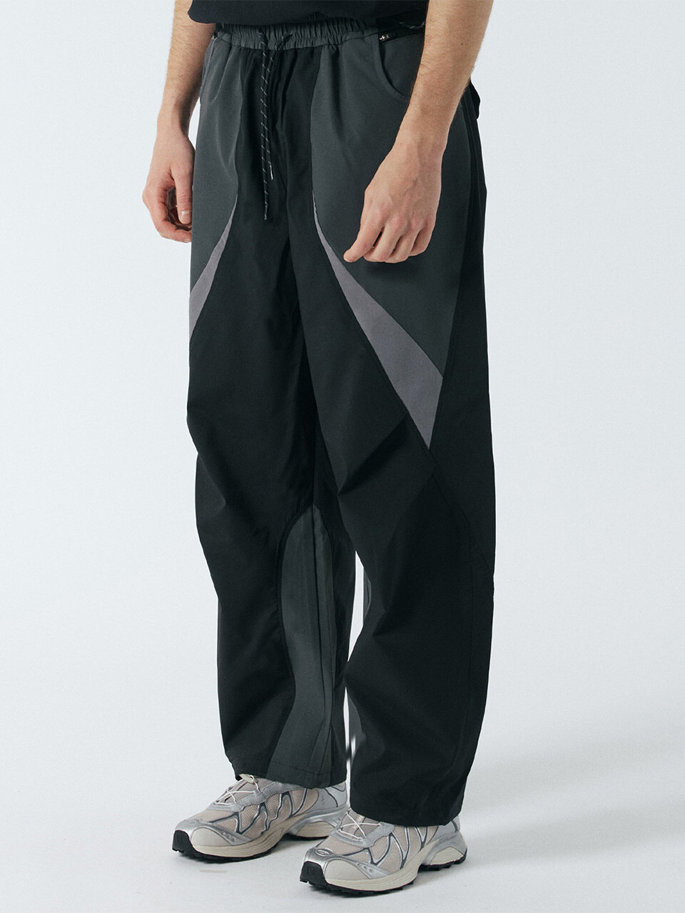 Брюки унисекс UNISEX S-TEX свободного кроя на резинке_BLACK