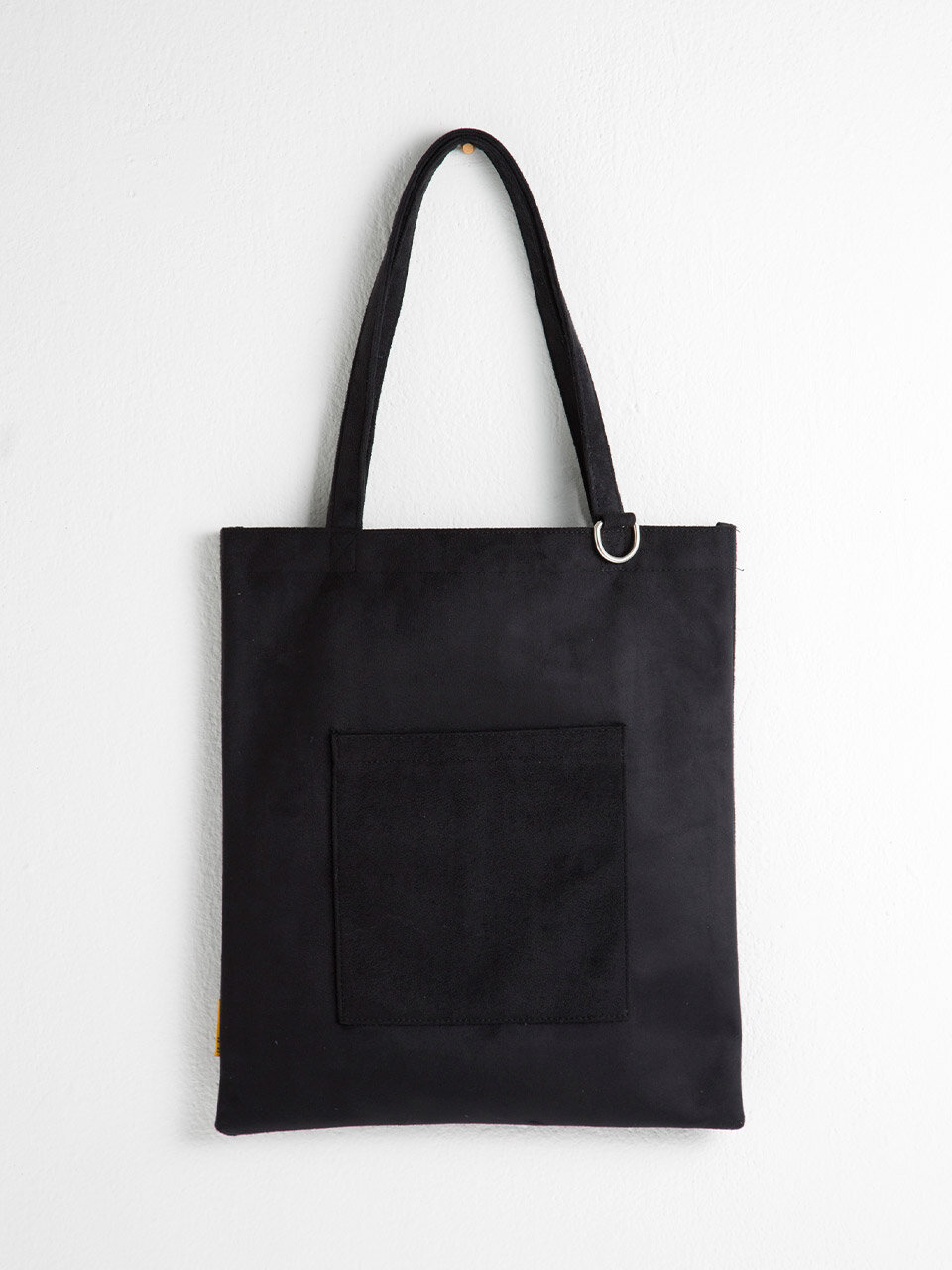Замшевая эко-сумка с передним карманом SUEDE POCKET BAG YS2080BK Black