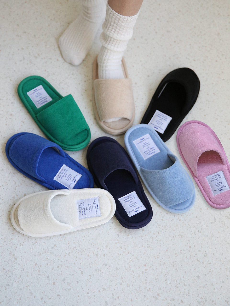 Домашние тапочки Terry из бесшумной ткани, 7 colors