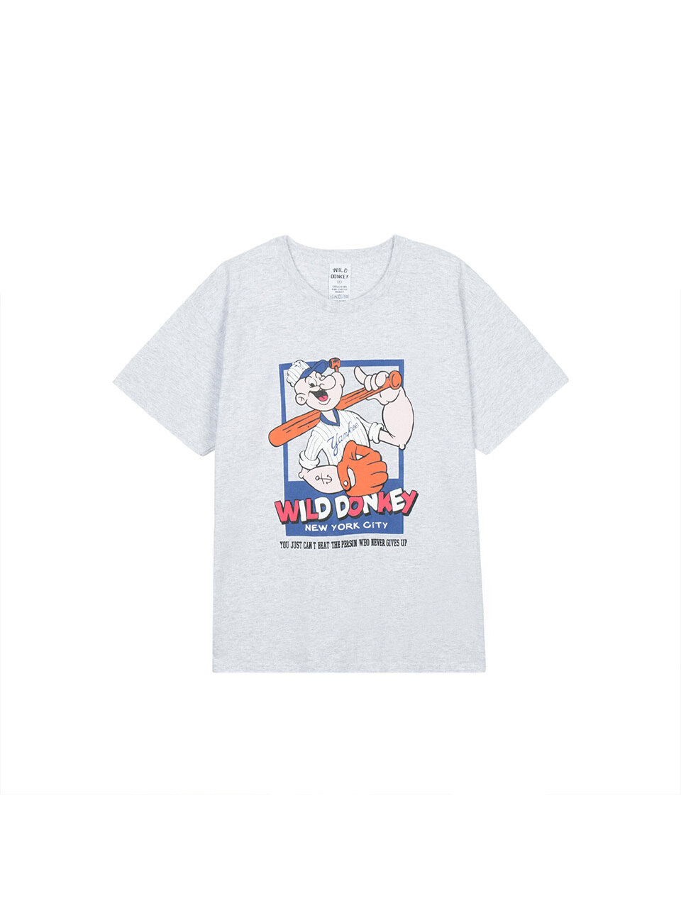 Wild Donkey унисекс футболка NEVER GIVE UP Heather Grey WDCOTS03-057