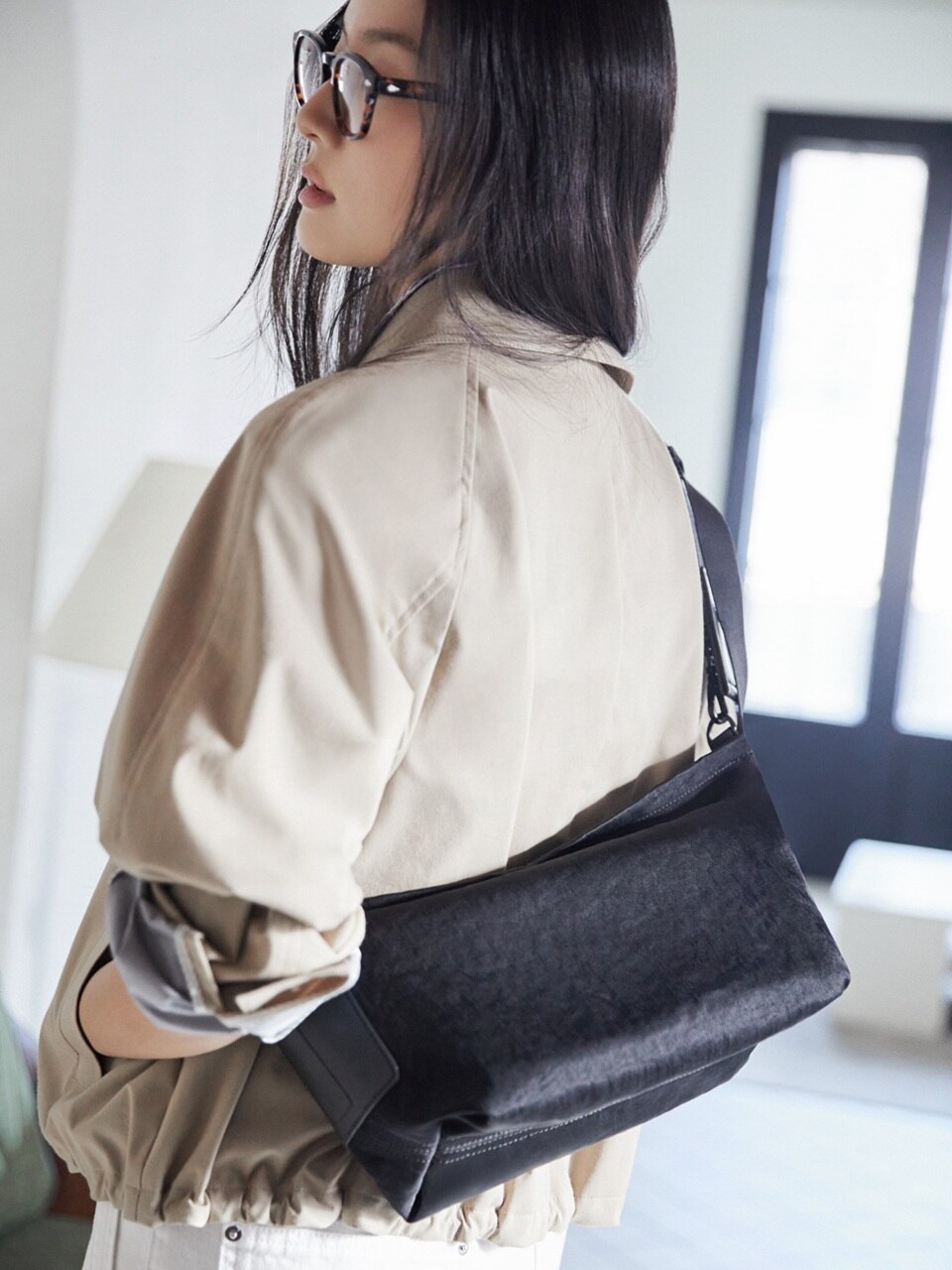 Маленькая нейлоновая кроссбоди Less Bag_2 Black (BE61D2M845)