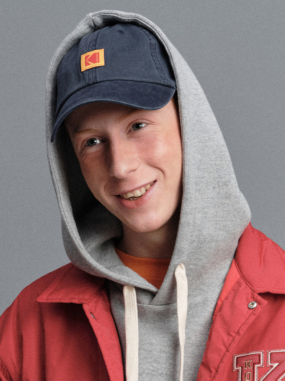 Бейсболка Relaxed Fit с квадратным лого NAVY