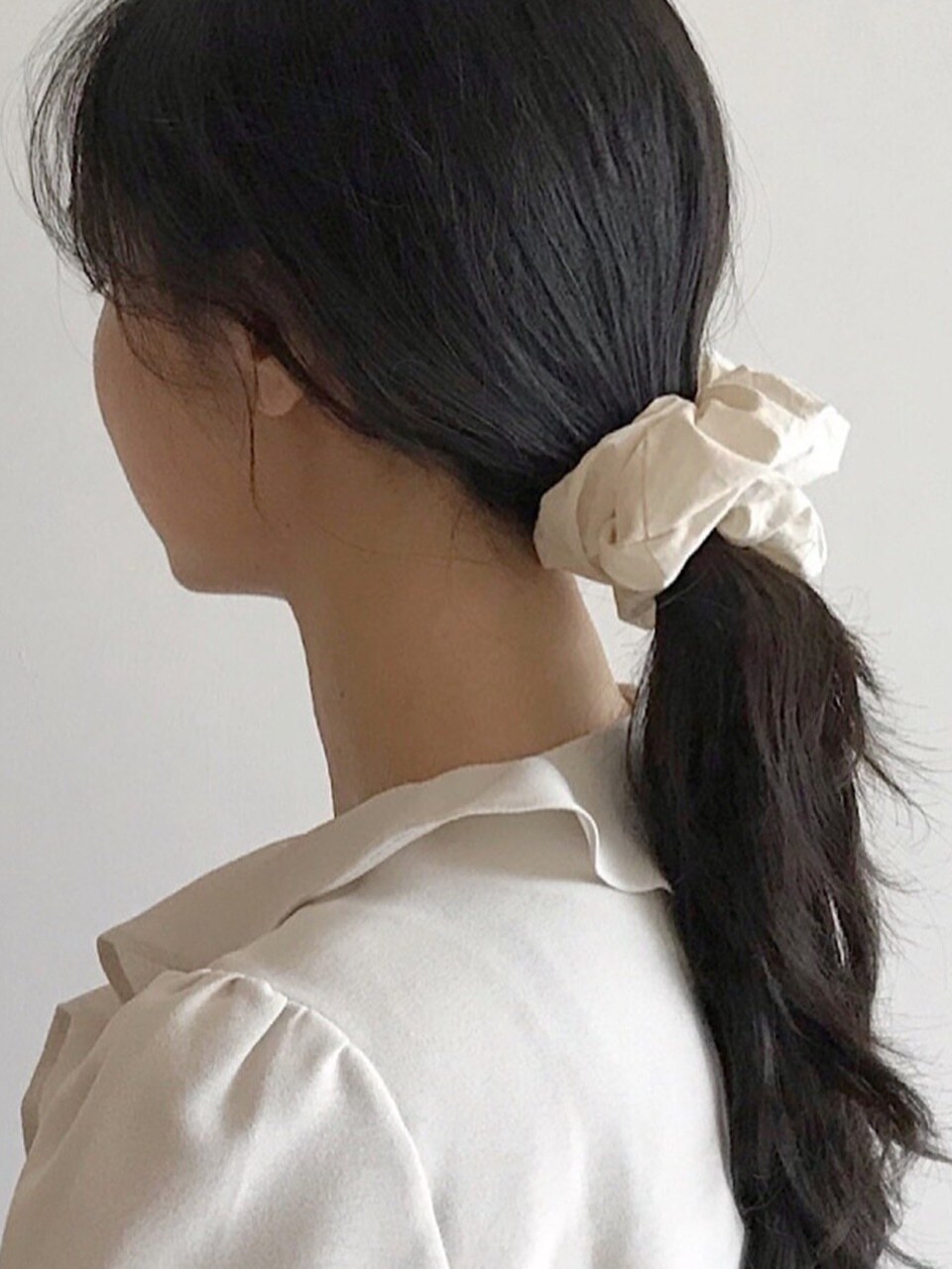 Vintage Shirt Scrunchie [White]