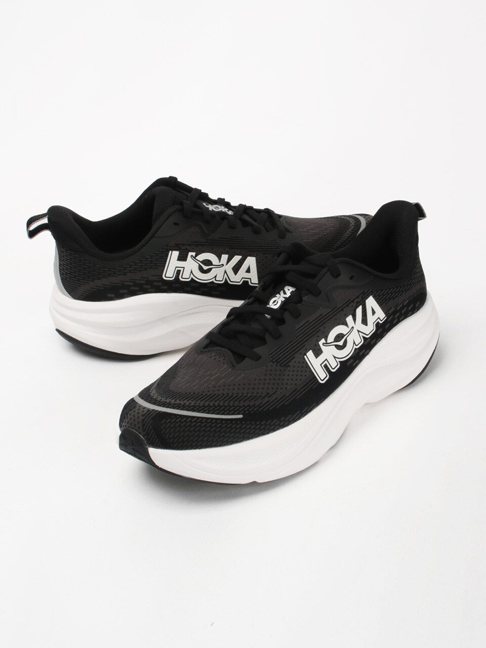 Кроссовки Hoka Skyflow мужские беговые Black White 1155111-BWHT