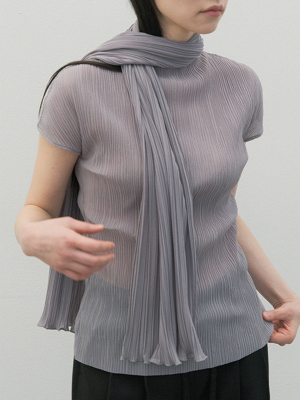 Aria Piano Pleats Scarf (Grey)