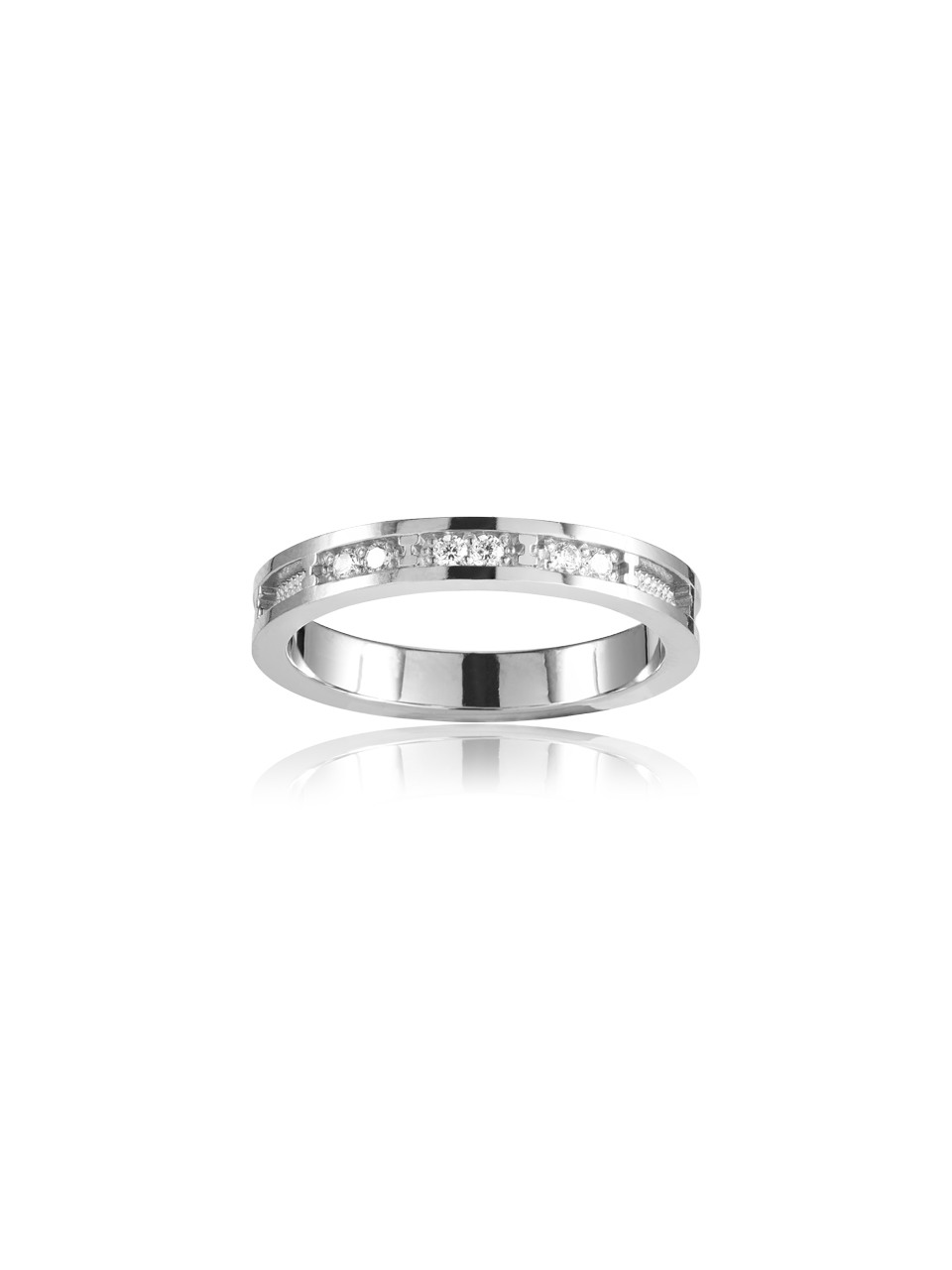Silver Tholos Ring 3mm White stone 6ea
