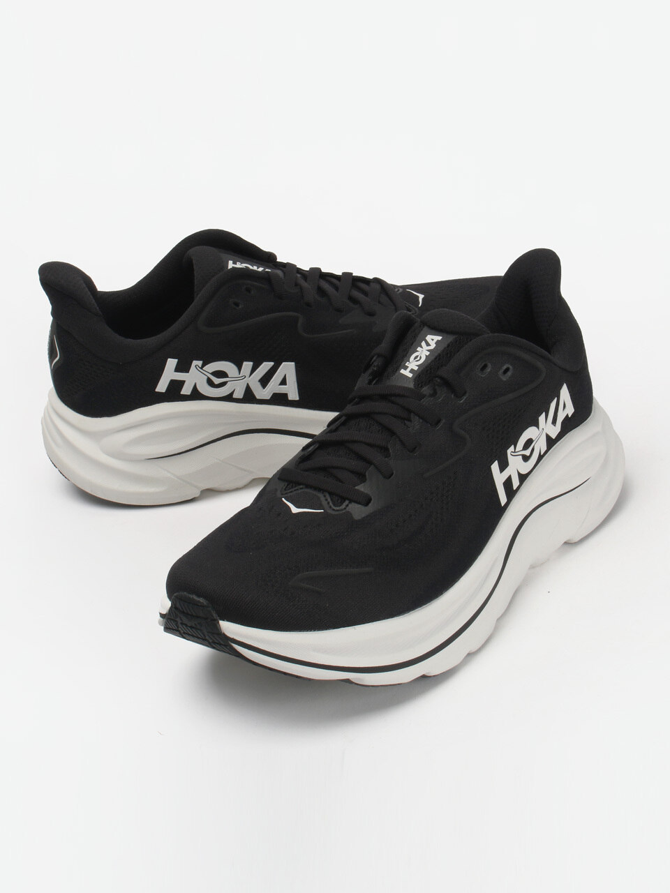 Мужские кроссовки Hoka Clifton 10 Wide Black White 1162032-BWHT