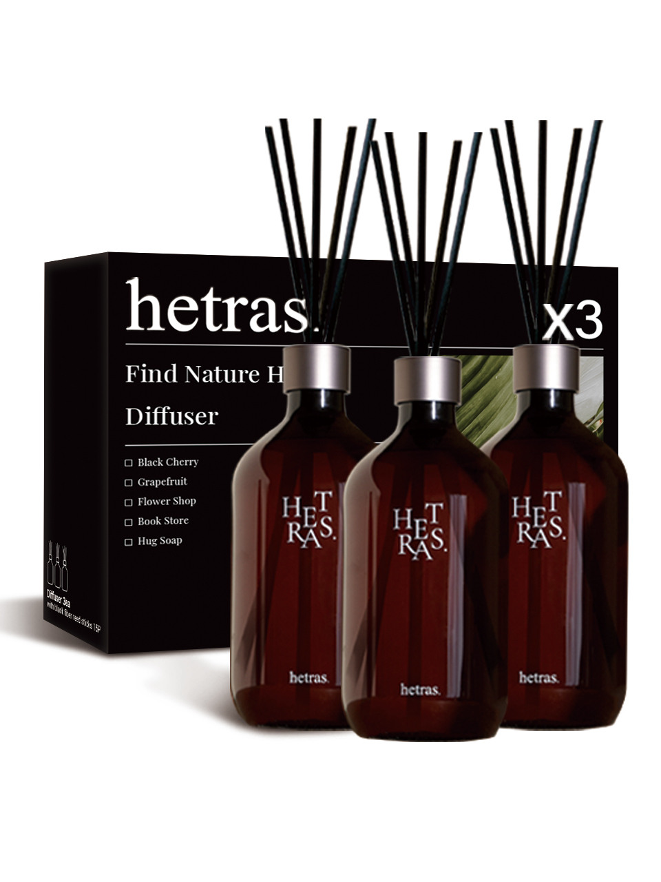 Диффузор hetras Premium 500 мл, 3 шт, 15 видов