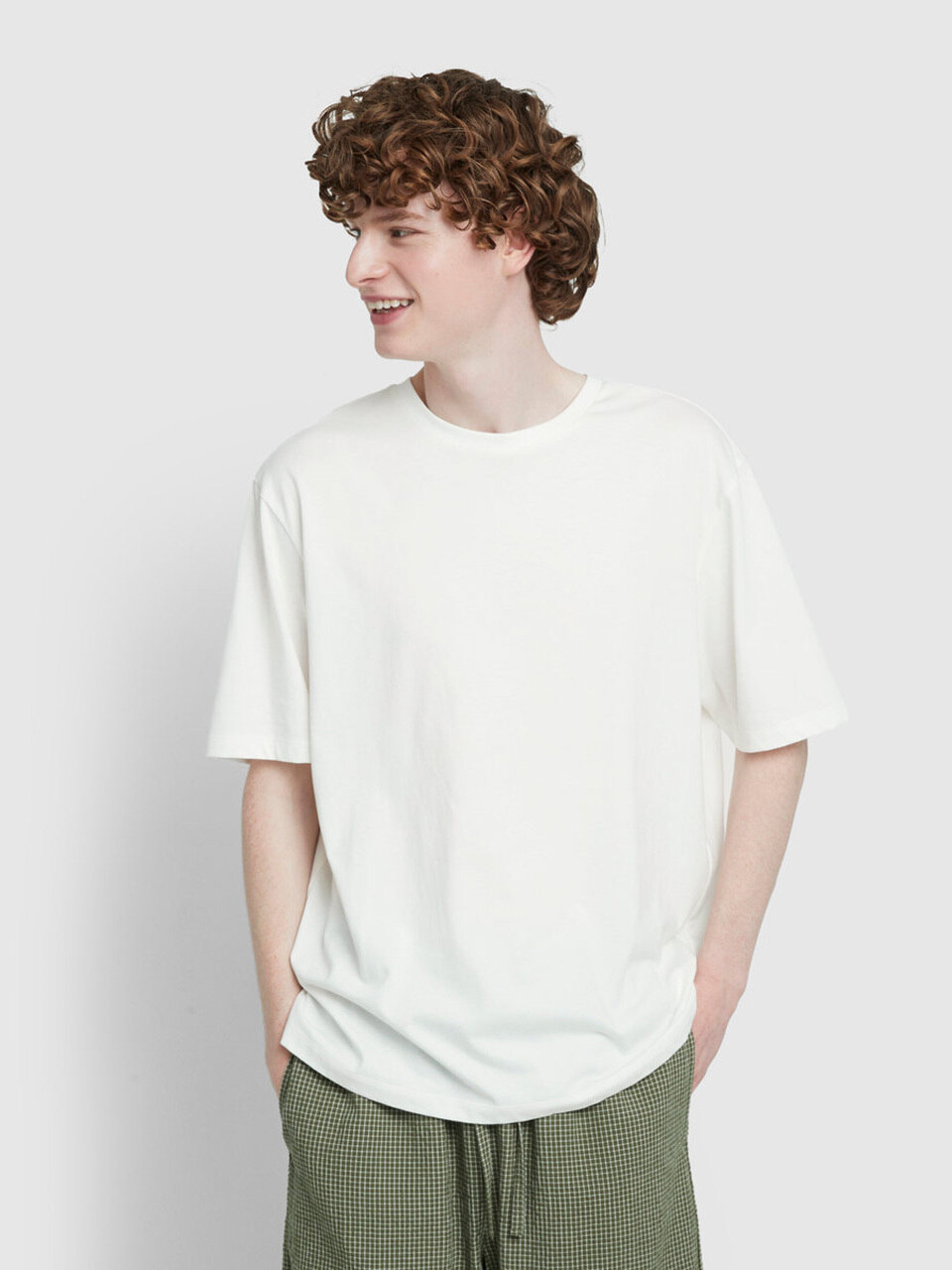 [JAJU] Мужская свободная футболка Smart Cotton White