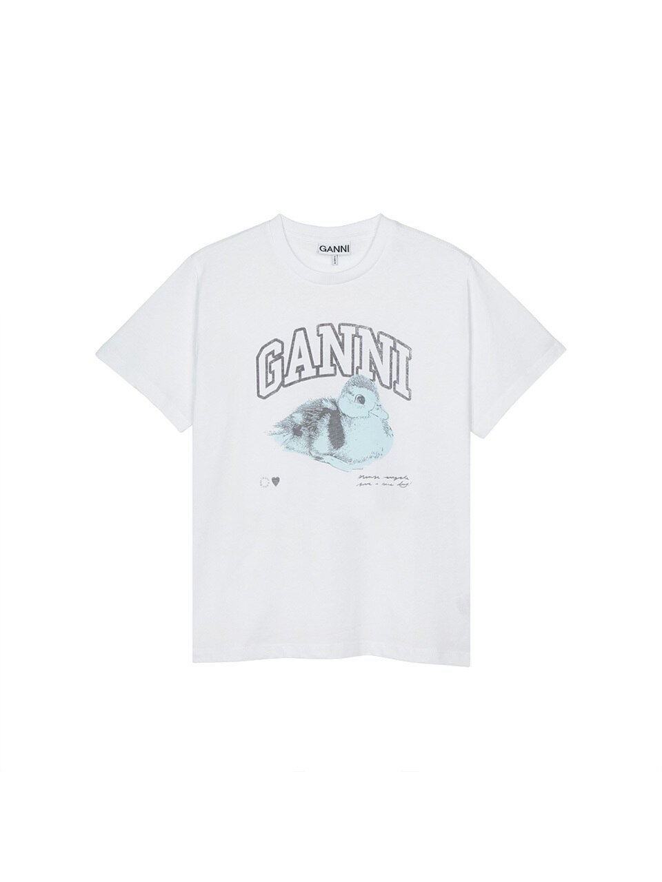 Женская базовая футболка GANNI Jersey Ducky Relaxed Bright White T4290-151