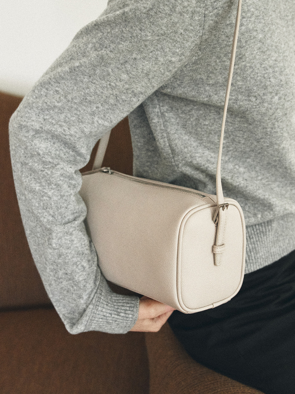B3021 нишевая сумка через плечо_Light gray