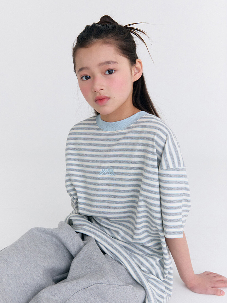 Футболка G3 в широкую полоску (Blue Gray)
