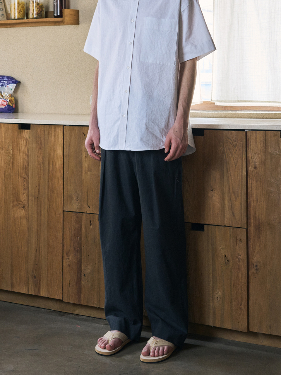 LINEN BANDING брюки [WIDE FIT]_3 COLOR