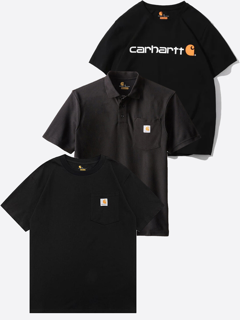 Carhartt футболки K87 карман / K195 лого / 106685 поло (набор)
