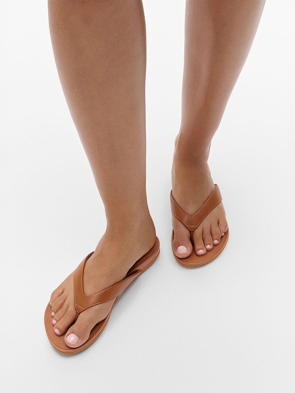 Женские кожаные флип-флопы Gracie Light Tan (FT64K2T27A)