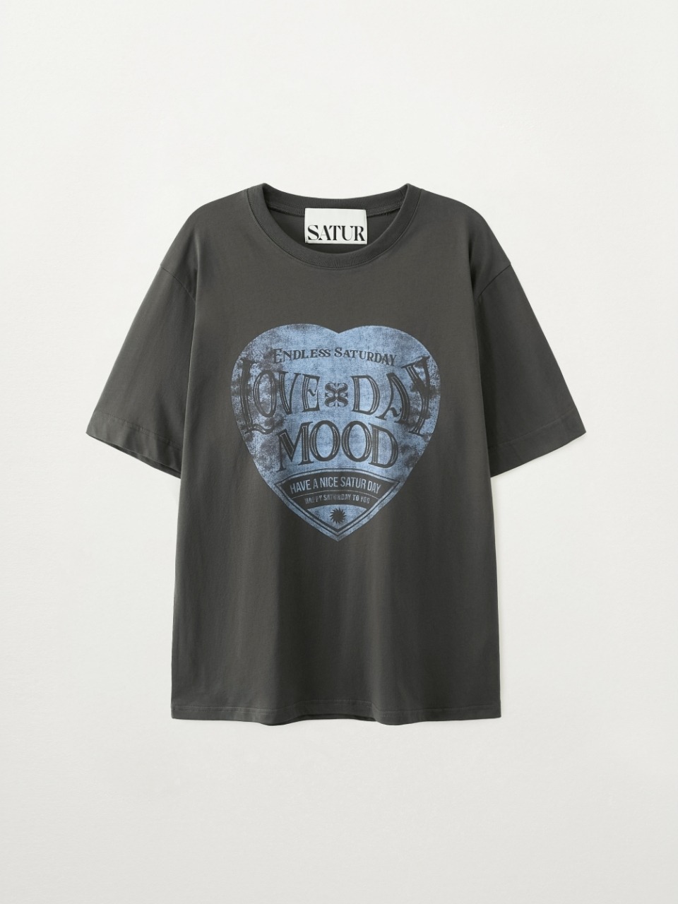 Футболка Saturday Retro Mood Graphic - Charcoal Blue