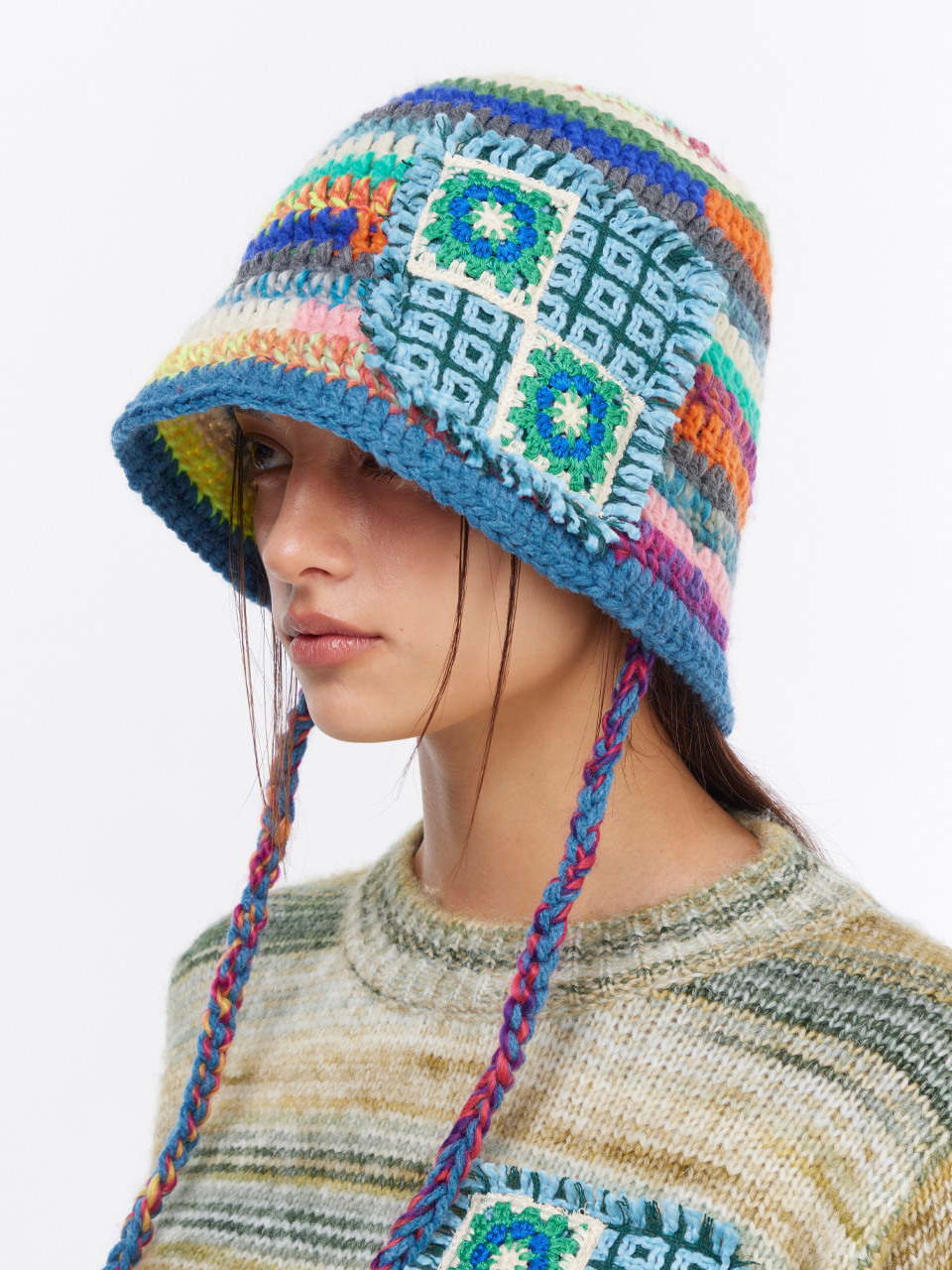 String Knit Bucket Blue