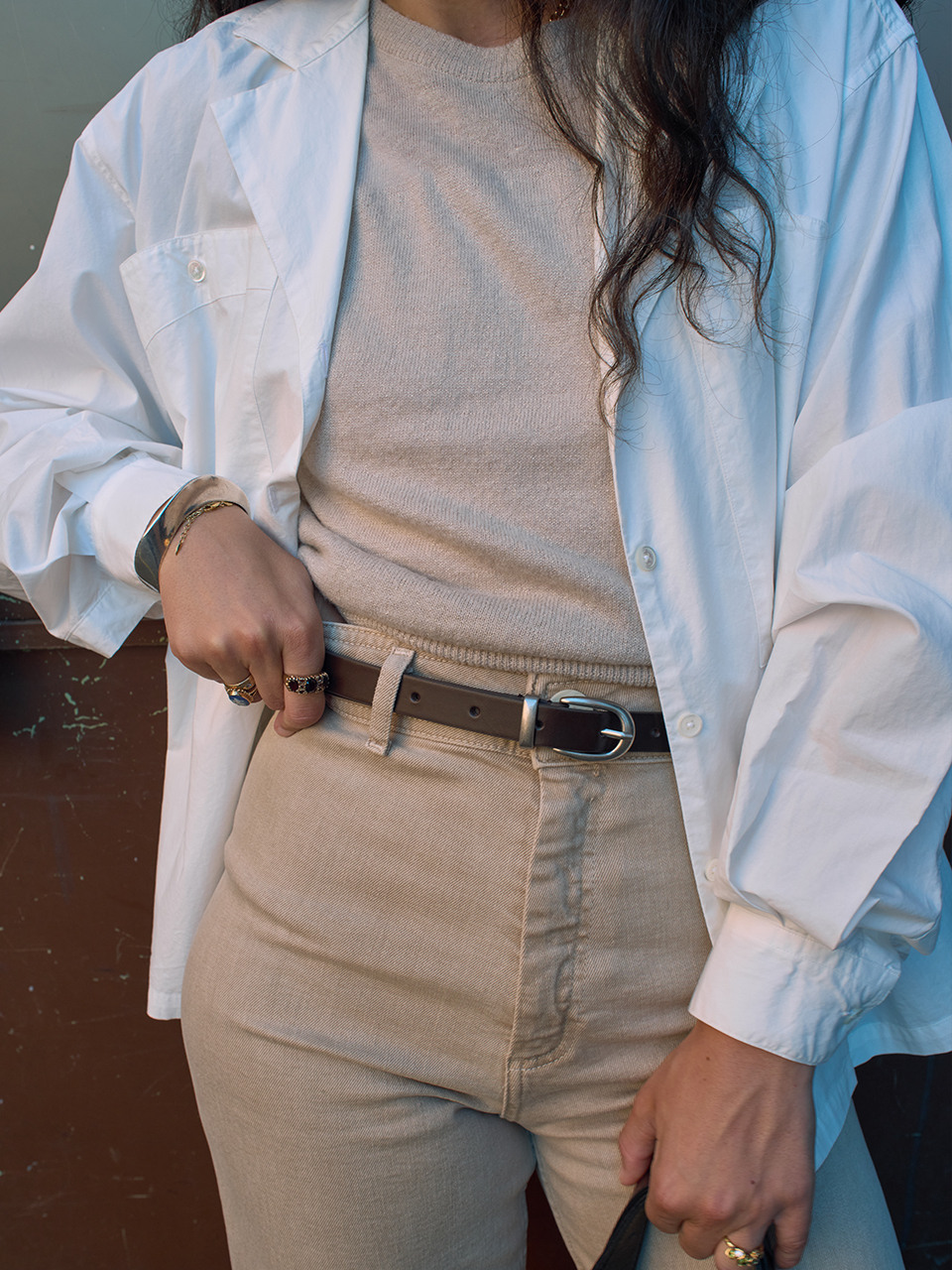 SOBRE AMPLE LEATHER BELT (ORGAN BROWN)