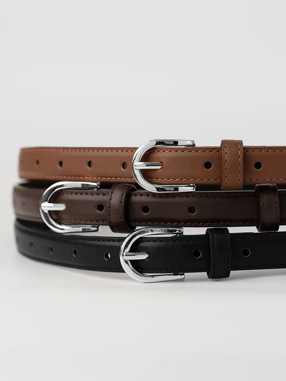 Классический круглый кожаный ремень BT8038 18мм, 6 colors