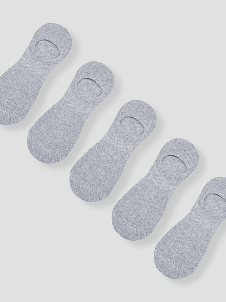 [JAJU] Мужские короткие носки-невидимки, 5 пар (Melange Grey)