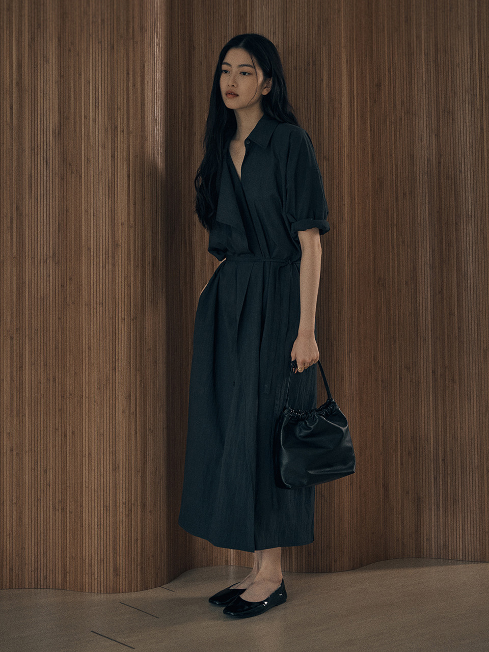 DARME STRAP LONG DRESS 2COLORS