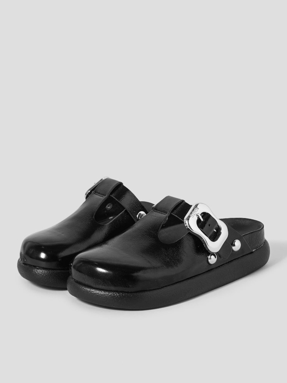 [SCHOLL] (WOMEN) Клоги на толстой подошве с пряжкой Black (HH59K2G715)