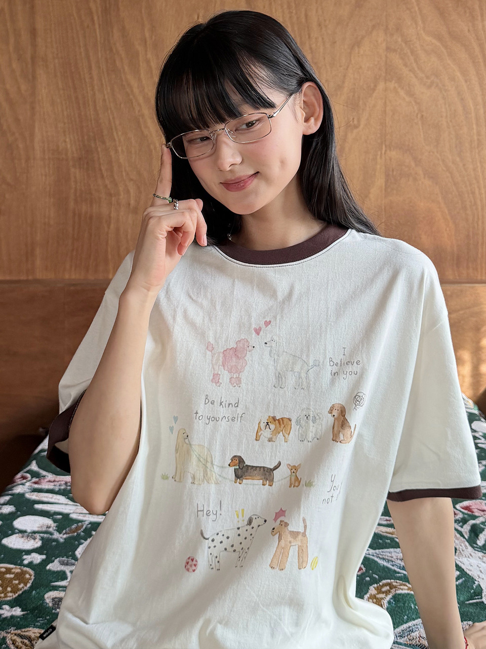 Футболка Cozy Puppy Ringer Cream
