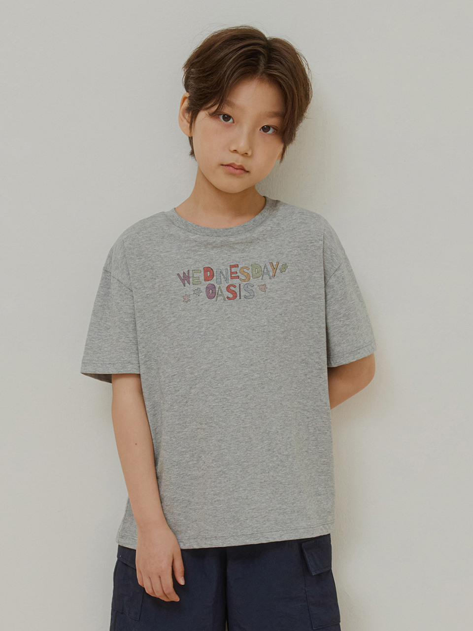 [Kids]Puzzle Day Half T-Shirt_MELANGE GRAY(WB6TP42)