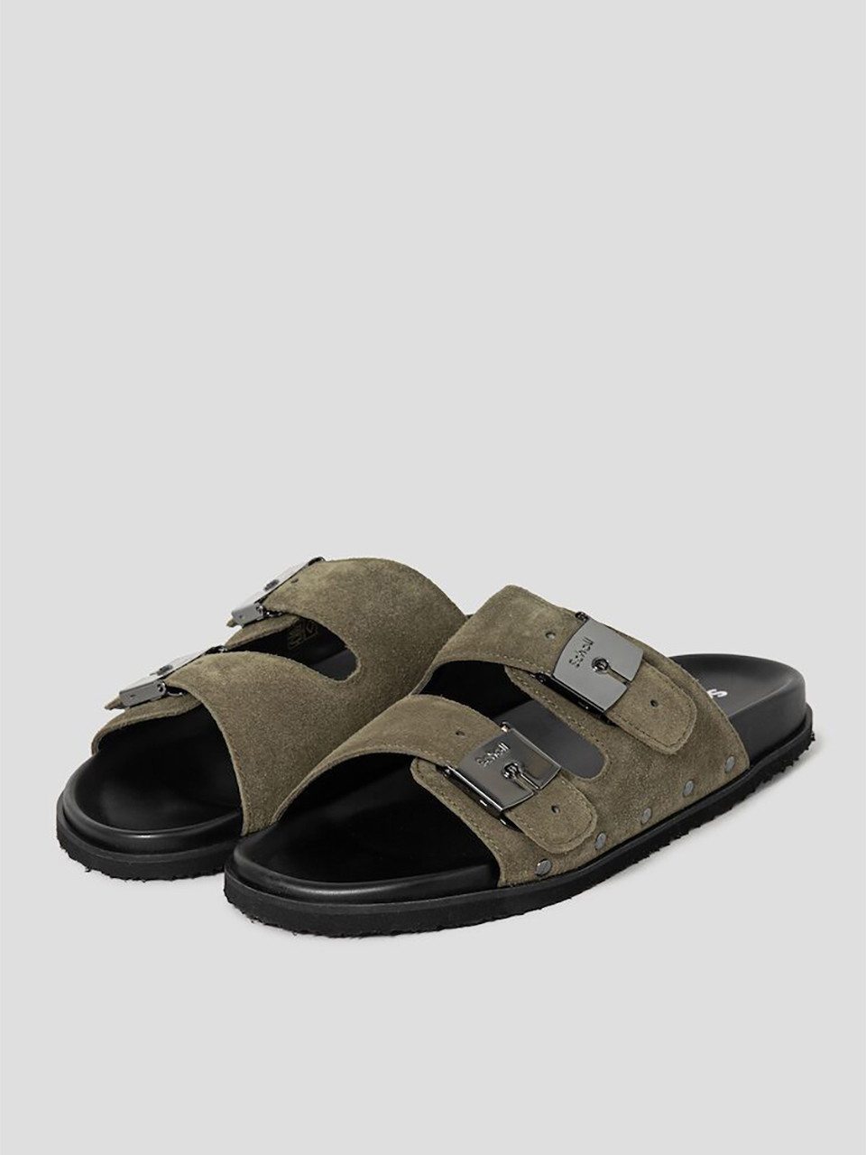 Кожаные сандалии с двумя ремешками SCHOLL (MEN) Khaki (HH44K1L11H)