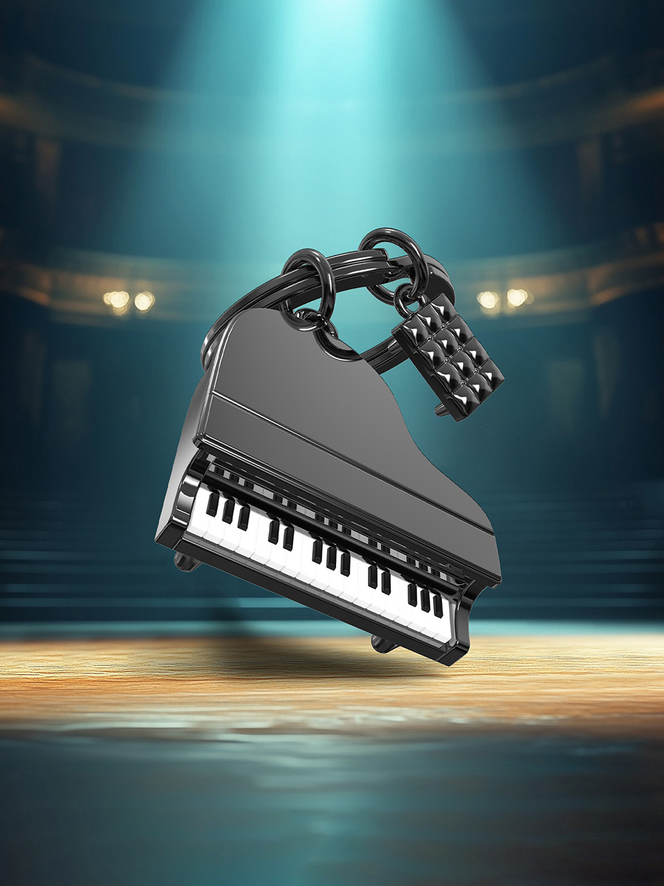 Metamorphosis Belgium Metal Keyring Piano