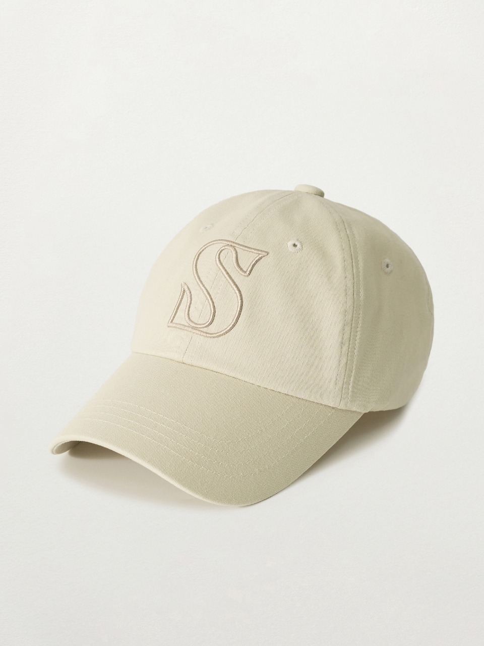 Винтажная кепка с логотипом S_Light Beige