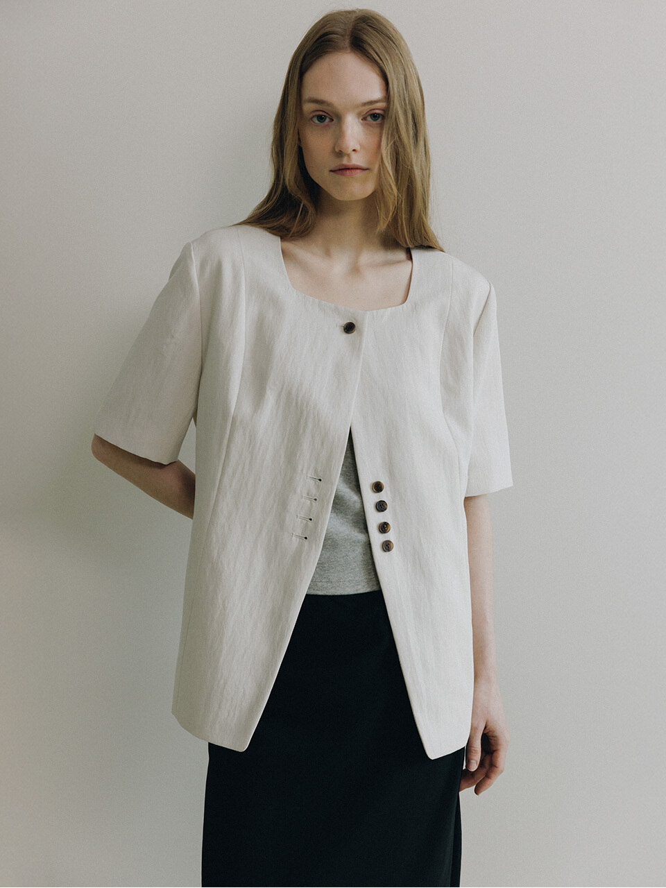 Square Neck Half Sleeve Jacket SW6MJ730-90