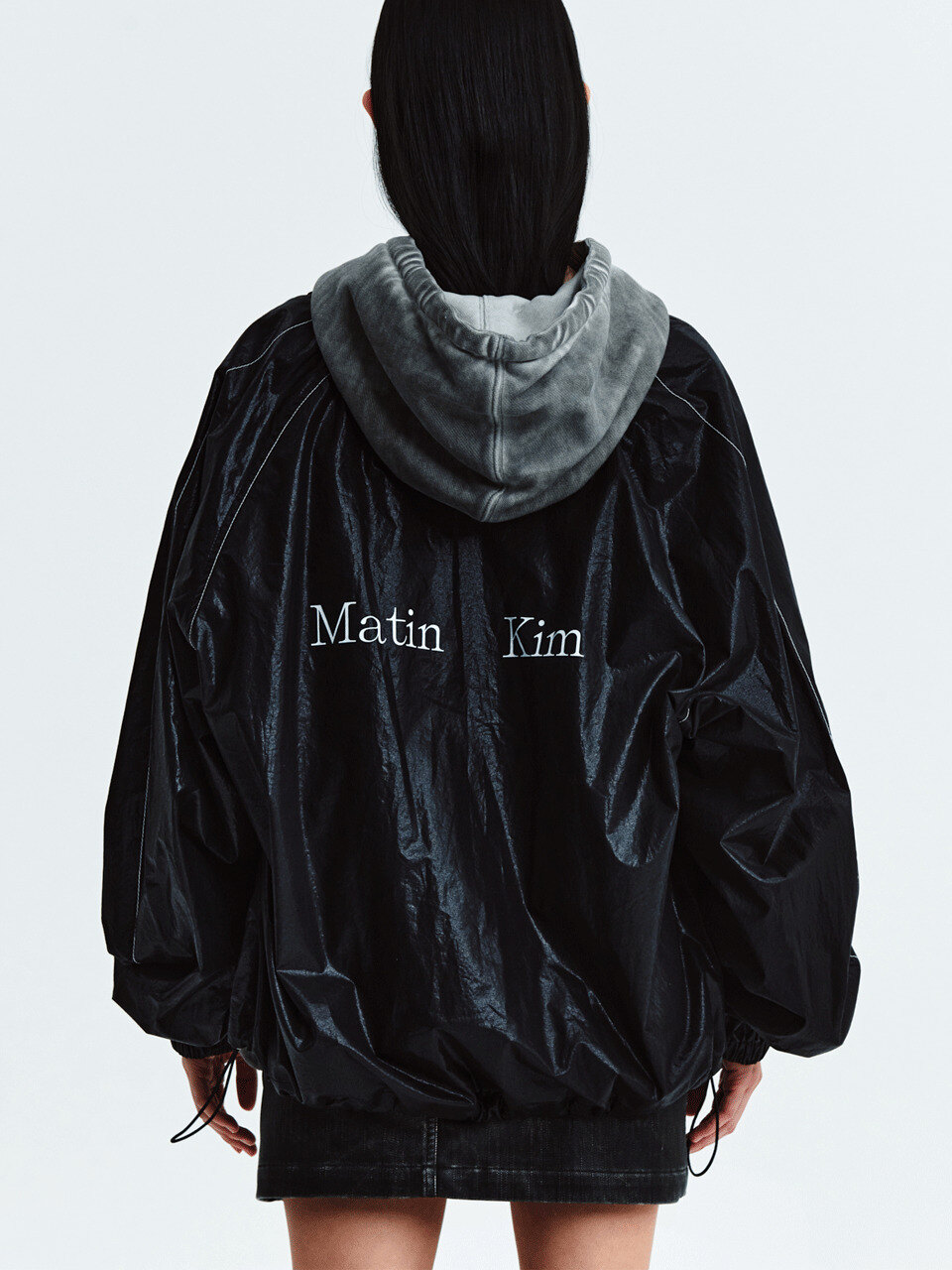 MATIN KIM LOGO COATING JUMPER IN Черный