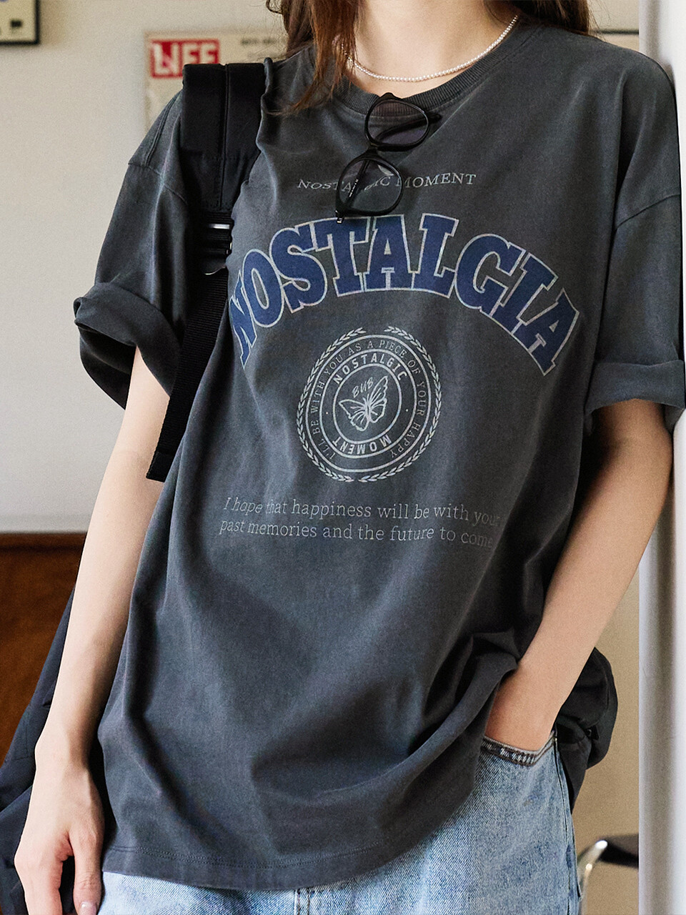 Nostalgia pigment t-shirt CHARCOAL