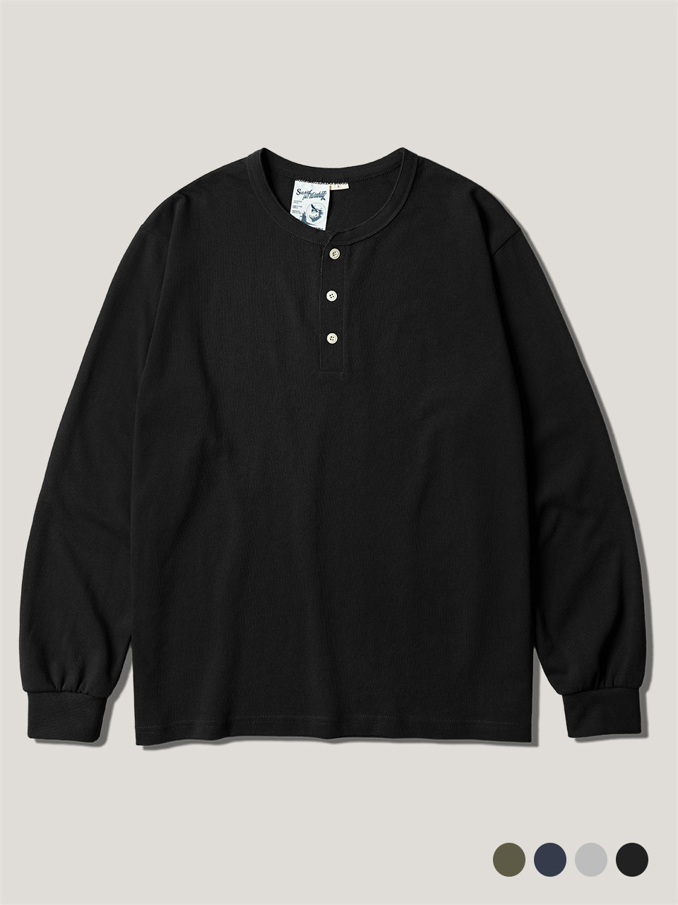 Stable Henley лонгслив чёрный SJLT4748
